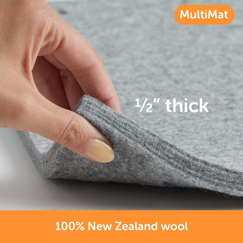 Oliso MultiMat Wool Pressing Pad – 100% New Zealand Wool, 14" x 14", ½" Thick – Ideal for Quilting, Sewing & Crafting - Image 2